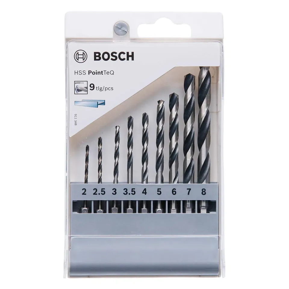 Bosch PointTeQ Set Punte 2607002826 9 Pezzi Metallo
