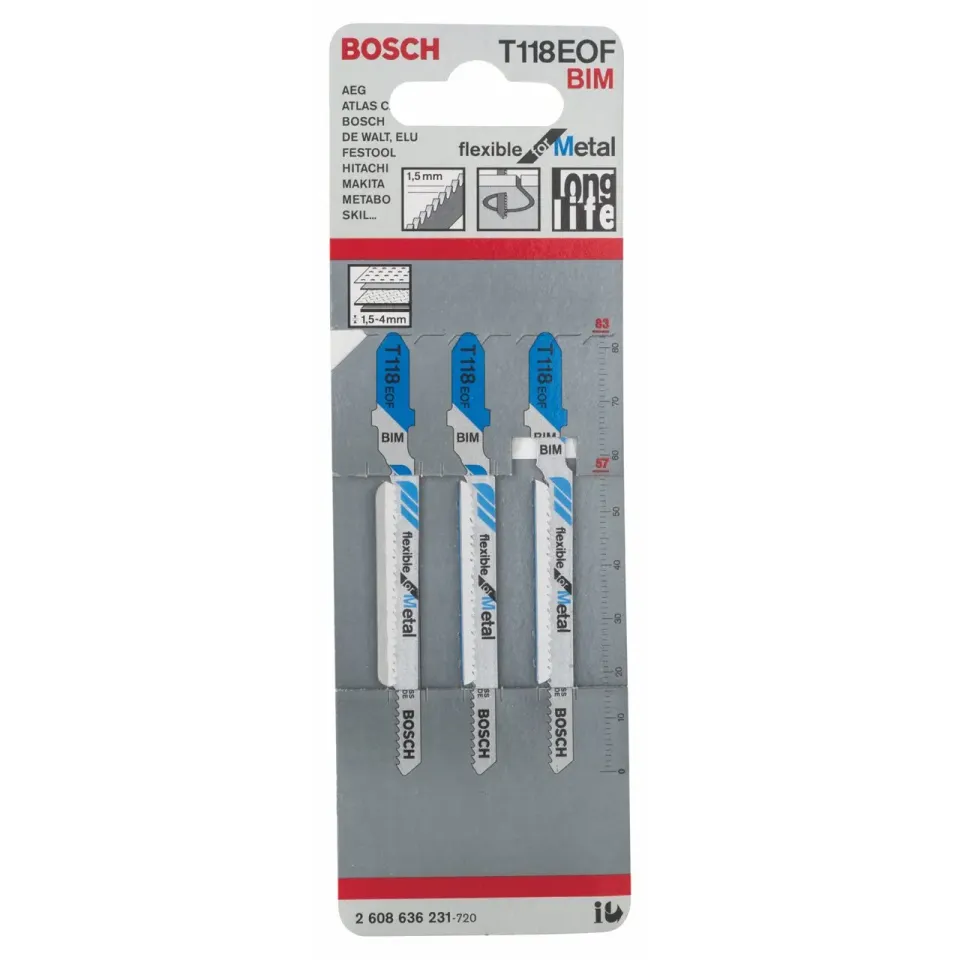 Bosch Expert T 118 EOF Lame Seghetto Metallo 3 Pezzi