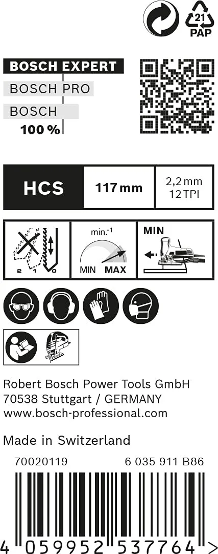 Bosch Expert Wood 2-side clean T308B lame seghetto 25 pezzi
