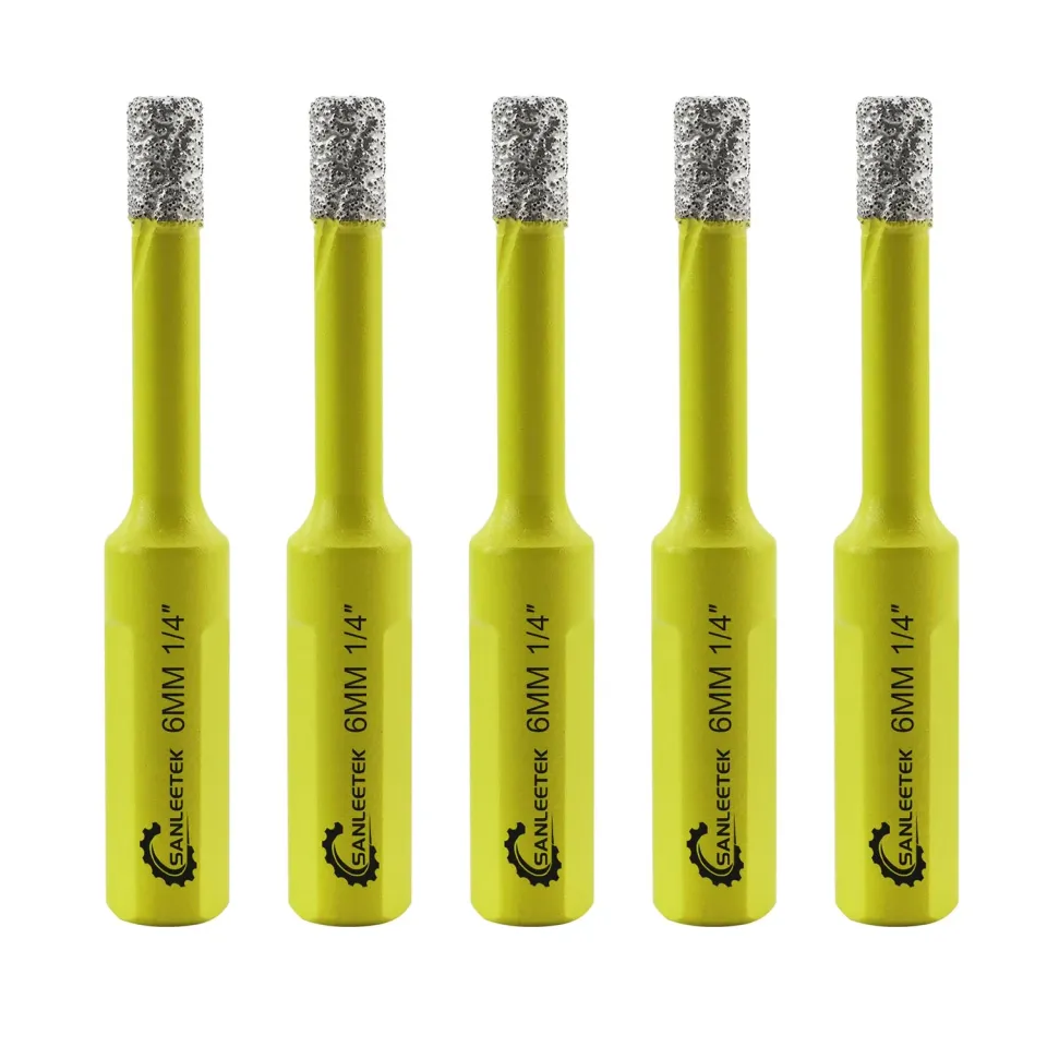 SANLEETEK punta diamantata 6mm 5pz per ceramica a secco