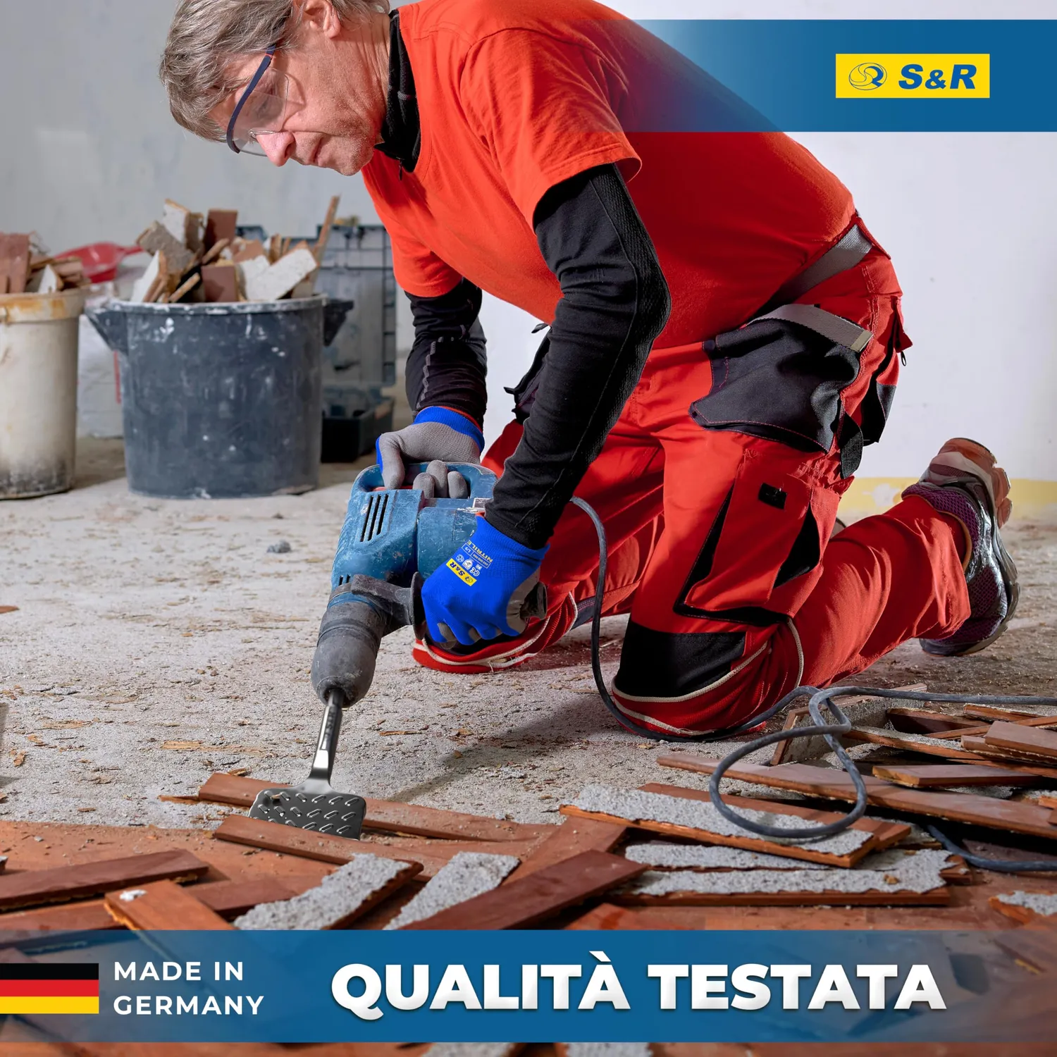 S&R scalpello SDS-Plus piastrelle 165x75 mm angolato