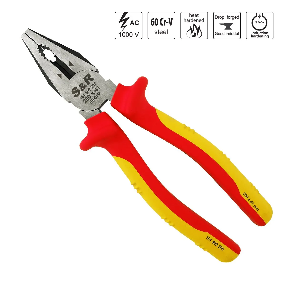 S&R Pinza Elettricista Universale 200 mm VDE 1000V