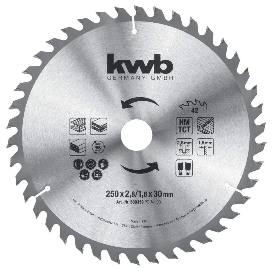 KWB lama circolare cantiere 250x30 mm Z42