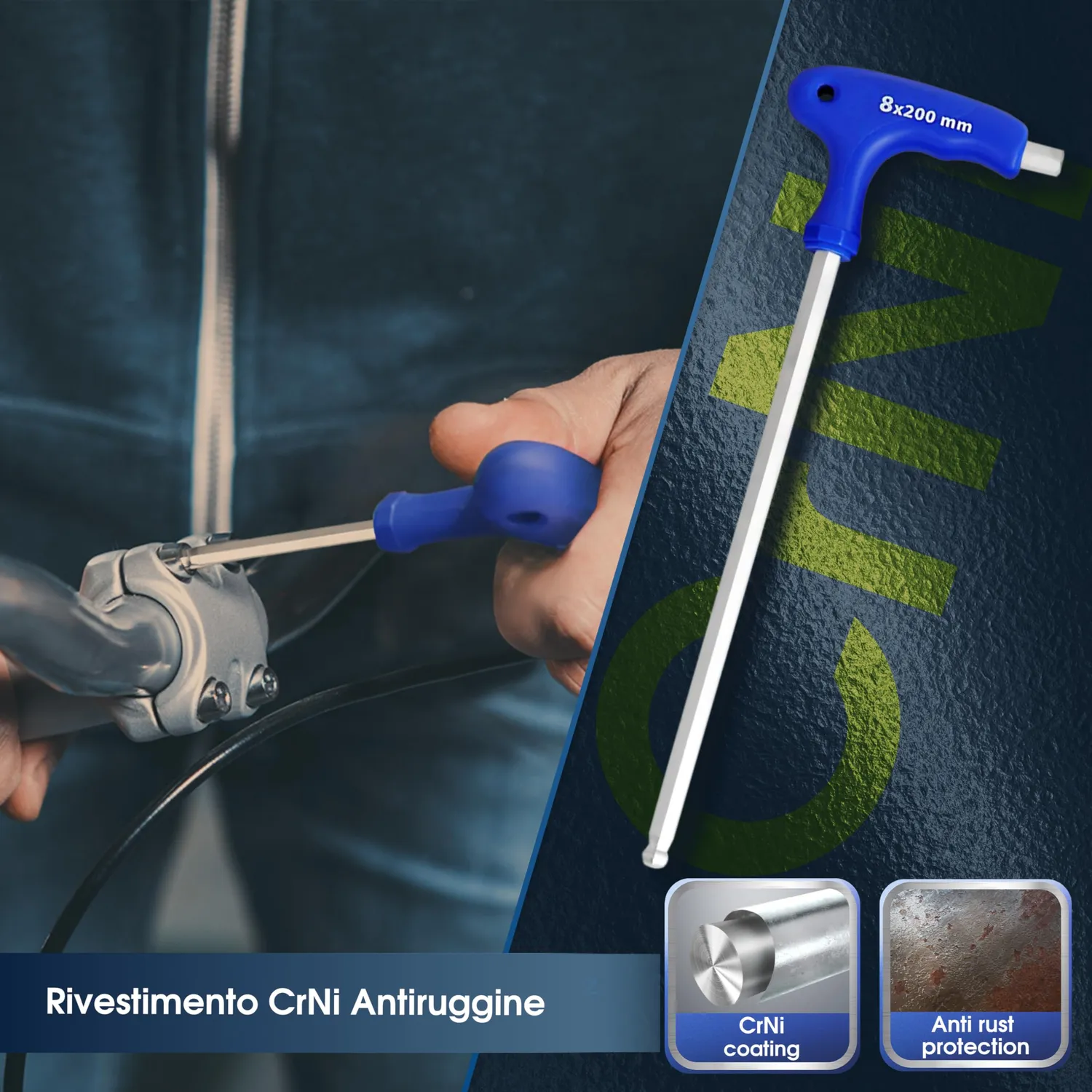 S&R Set 10 Chiavi Brugola a T 2-10 mm Acciaio S2