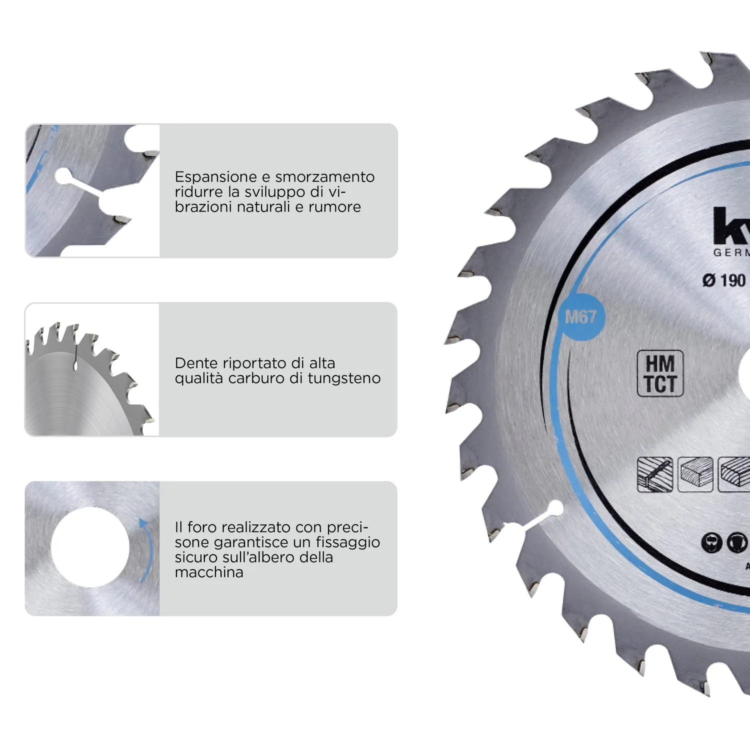 KWB 586757 lama circolare 190x20 30 denti legno duro