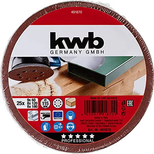 KWB 4918-70 dischi abrasivi 115 mm legno metallo