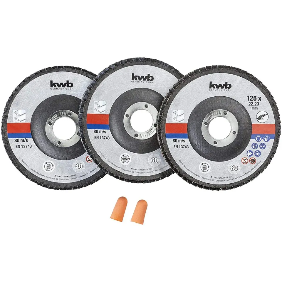 KWB Disco Lamellare 125 mm K40-K60-K80 Set 3 Pezzi