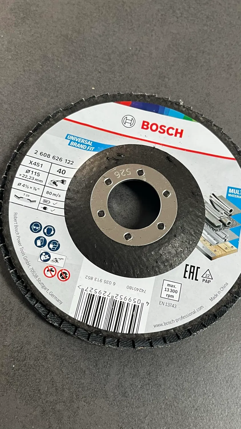 Bosch X451 disco lamellare 115 mm acciaio grana 40-60 15 pezzi