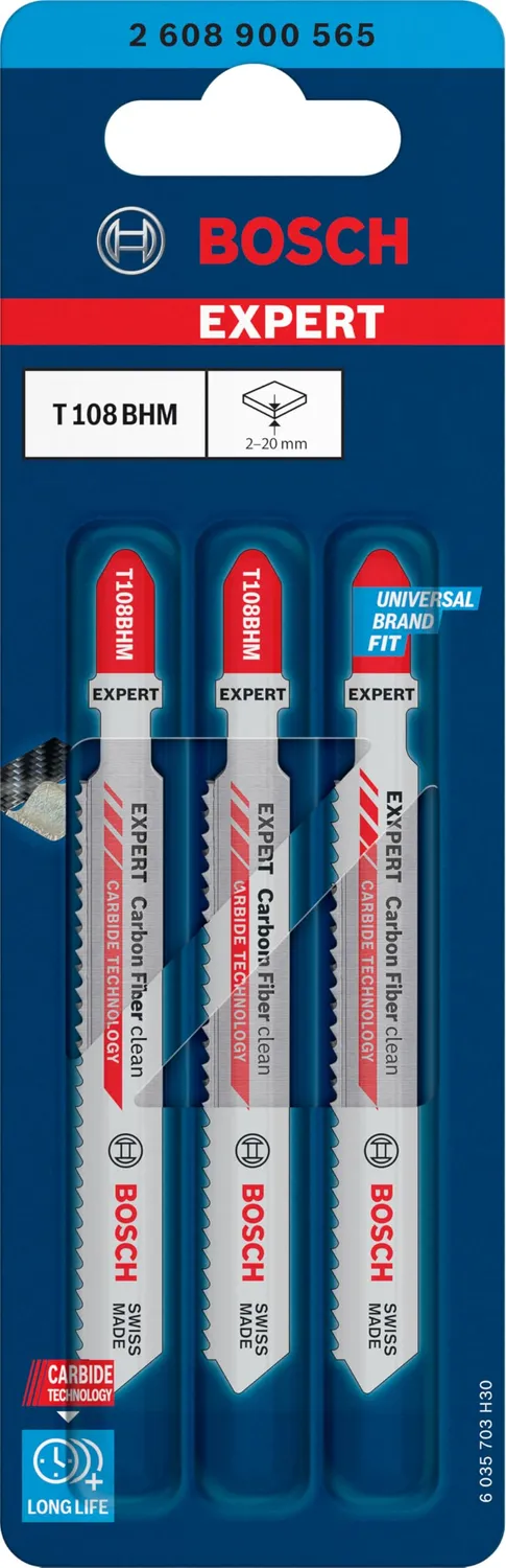 Bosch Expert T108BHM lame seghetto carbonio 3 pezzi