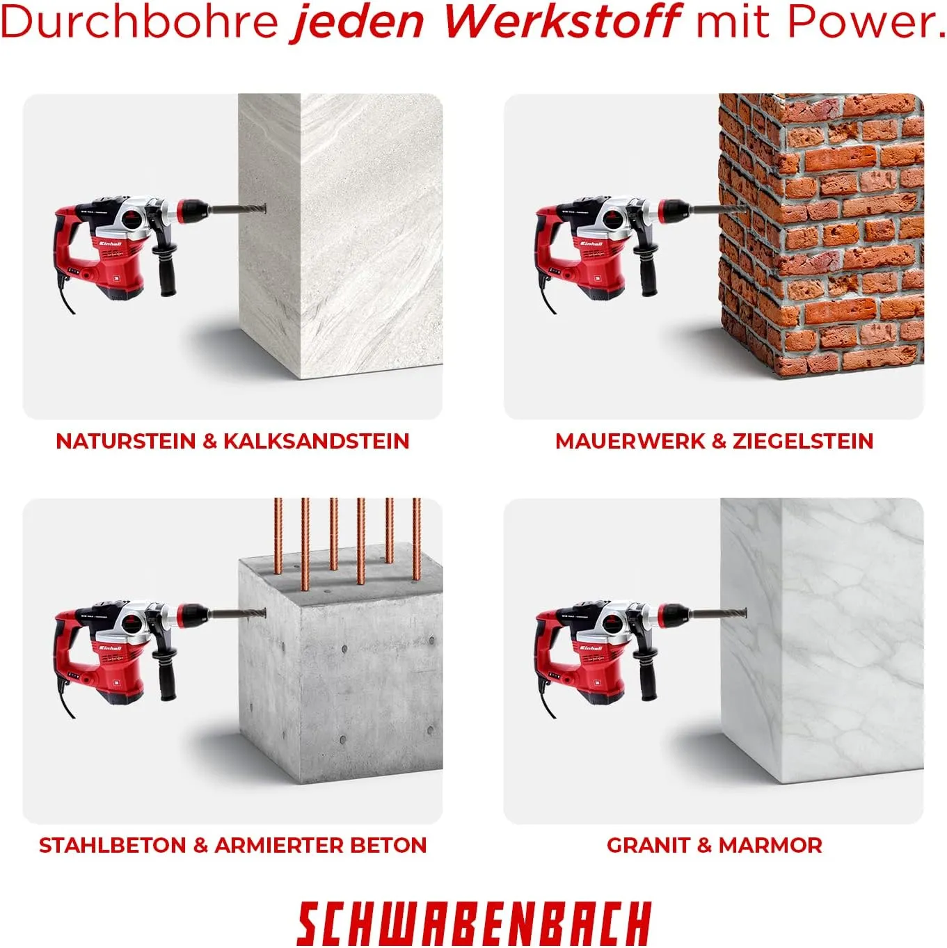 Schwabenbach prolunga SDS-Max 600 mm acciaio per calcestruzzo
