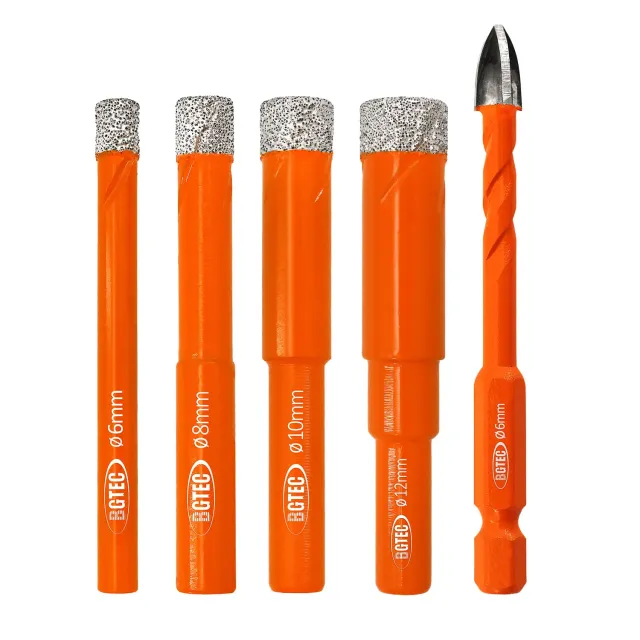BGTEC set punte diamantate 6-12 mm 5 pezzi con carburo