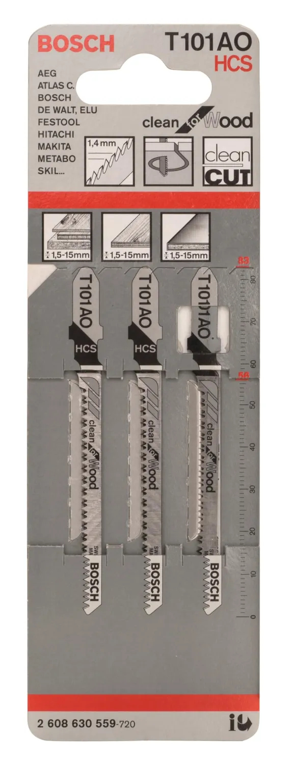 Bosch Expert T 101 AO lame seghetto 3 pz legno tenero