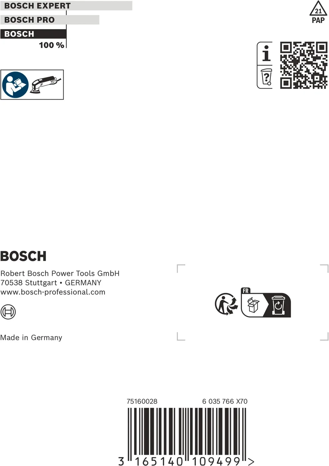 Bosch Expert Piastra di Levigatura Velcrata 1pz per Persiane