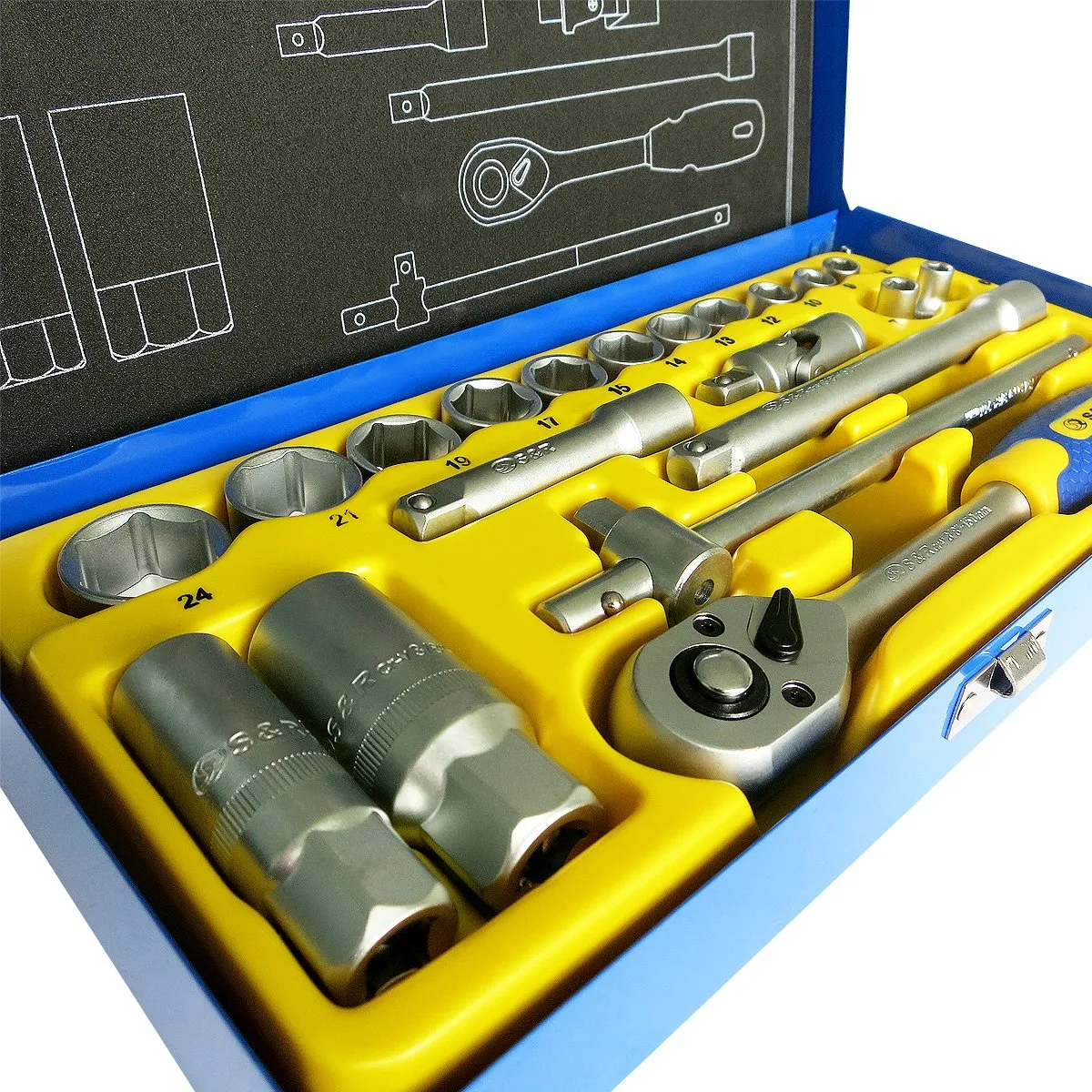 S&R Set chiavi bussola 3/8" 20pz 6-24mm candele CrV