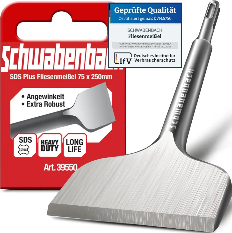 Schwabenbach SDS-Plus scalpello piastrelle 75x250 mm piegato