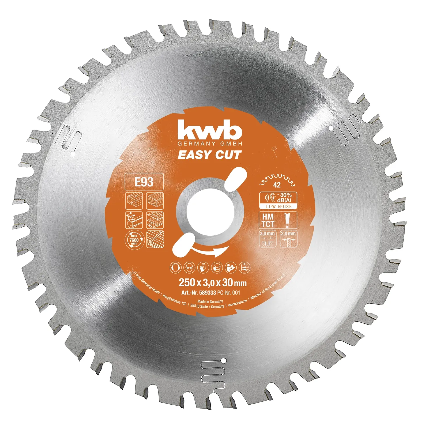 KWB lama circolare cantiere 250x30 mm Z42