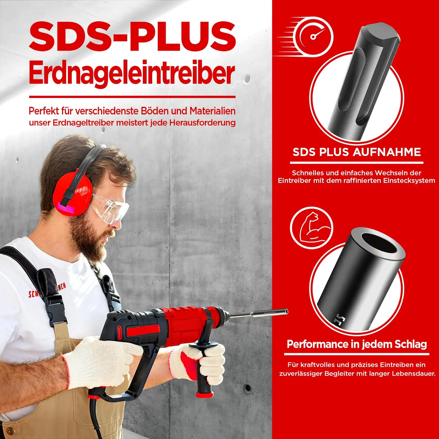 Schwabenbach SDS-Plus battitore picchetti 170x25 mm