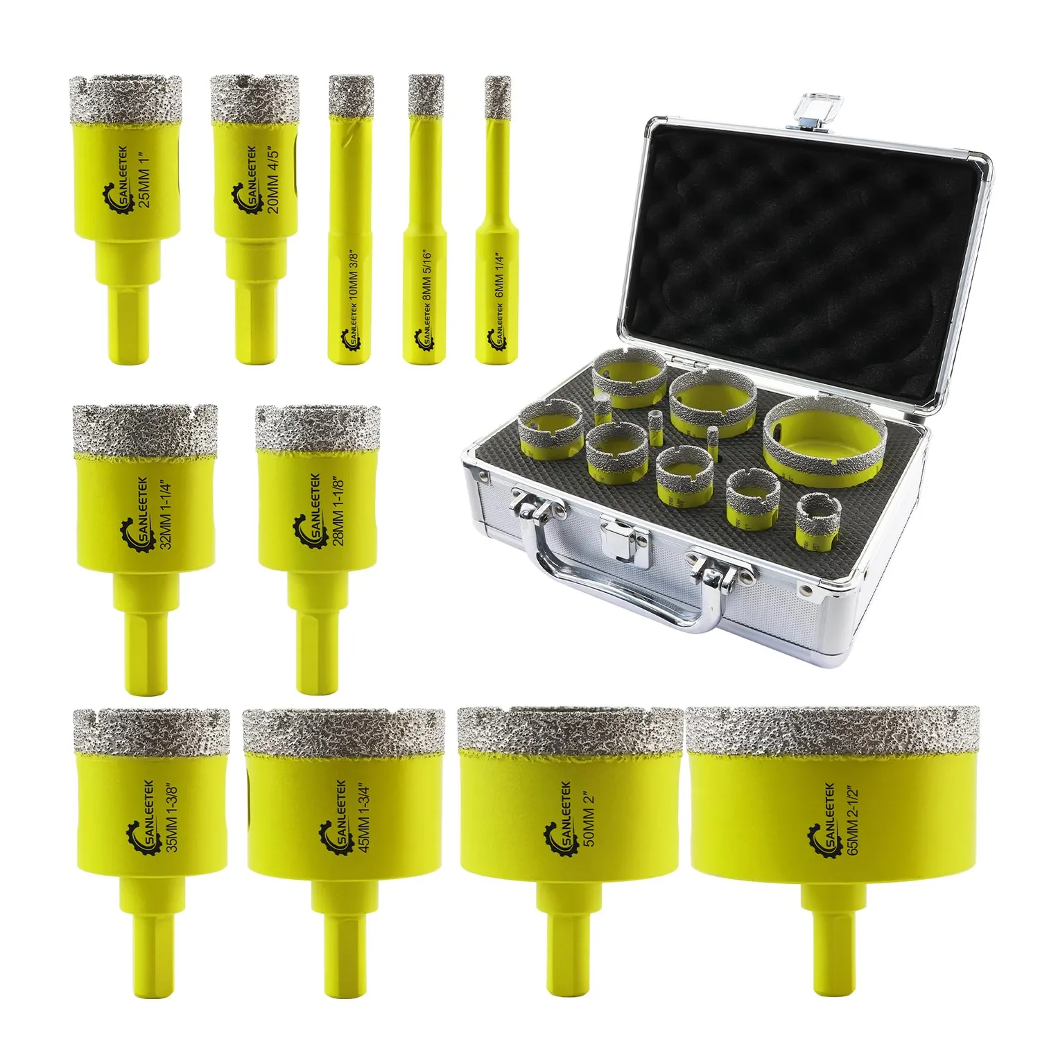 Sanleetek BOX5 frese diamantate M14 8 pezzi per gres e marmo