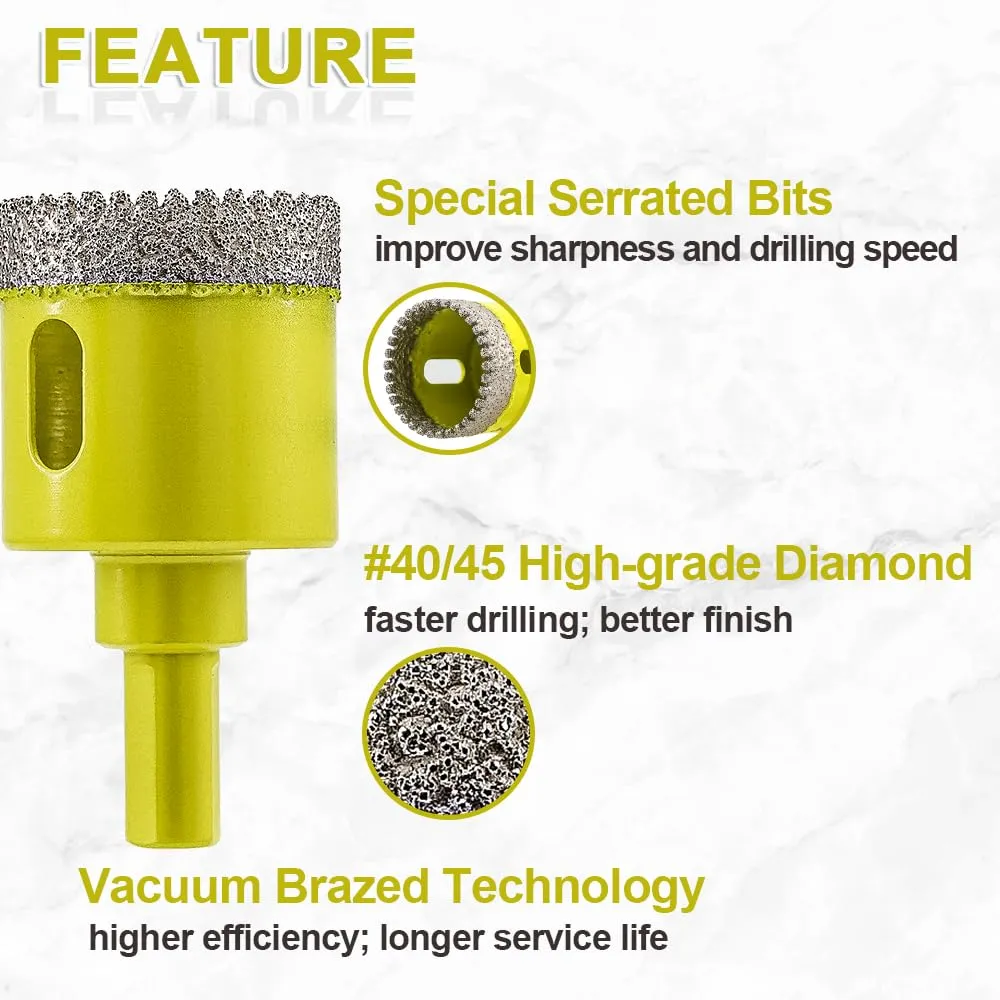 SANLEETEK fresa diamantata 38 mm 2 pezzi per gres