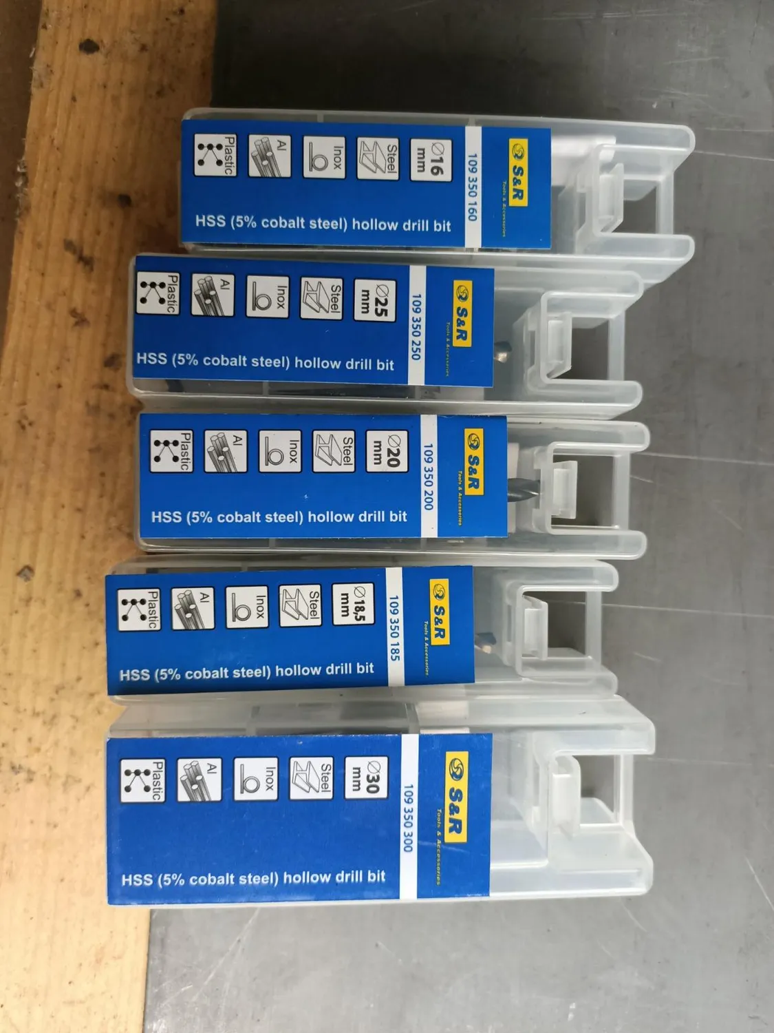 S&R Set 5 Seghe a Tazza HSS 16-30 mm per Metallo