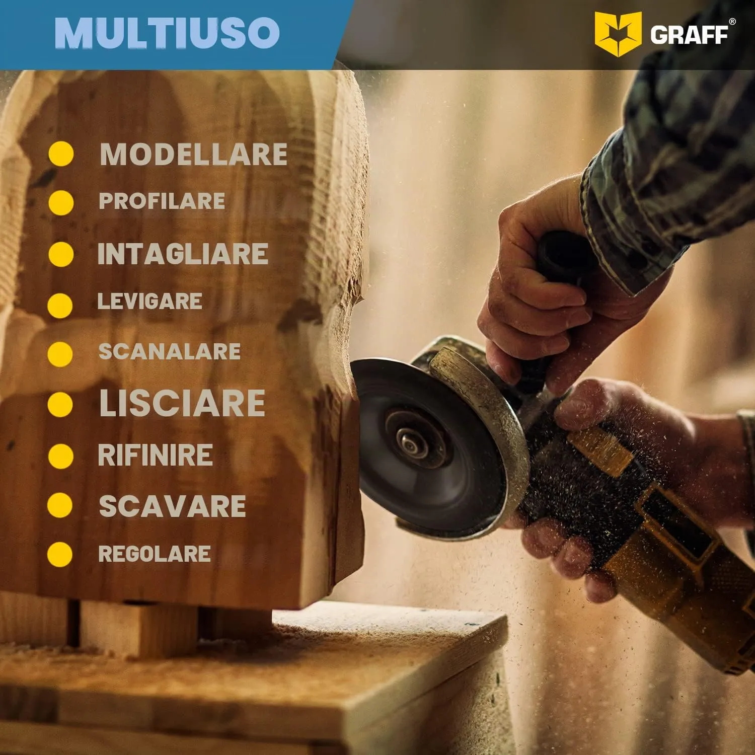 Graff disco raspa legno 125 mm intaglio smerigliatrice