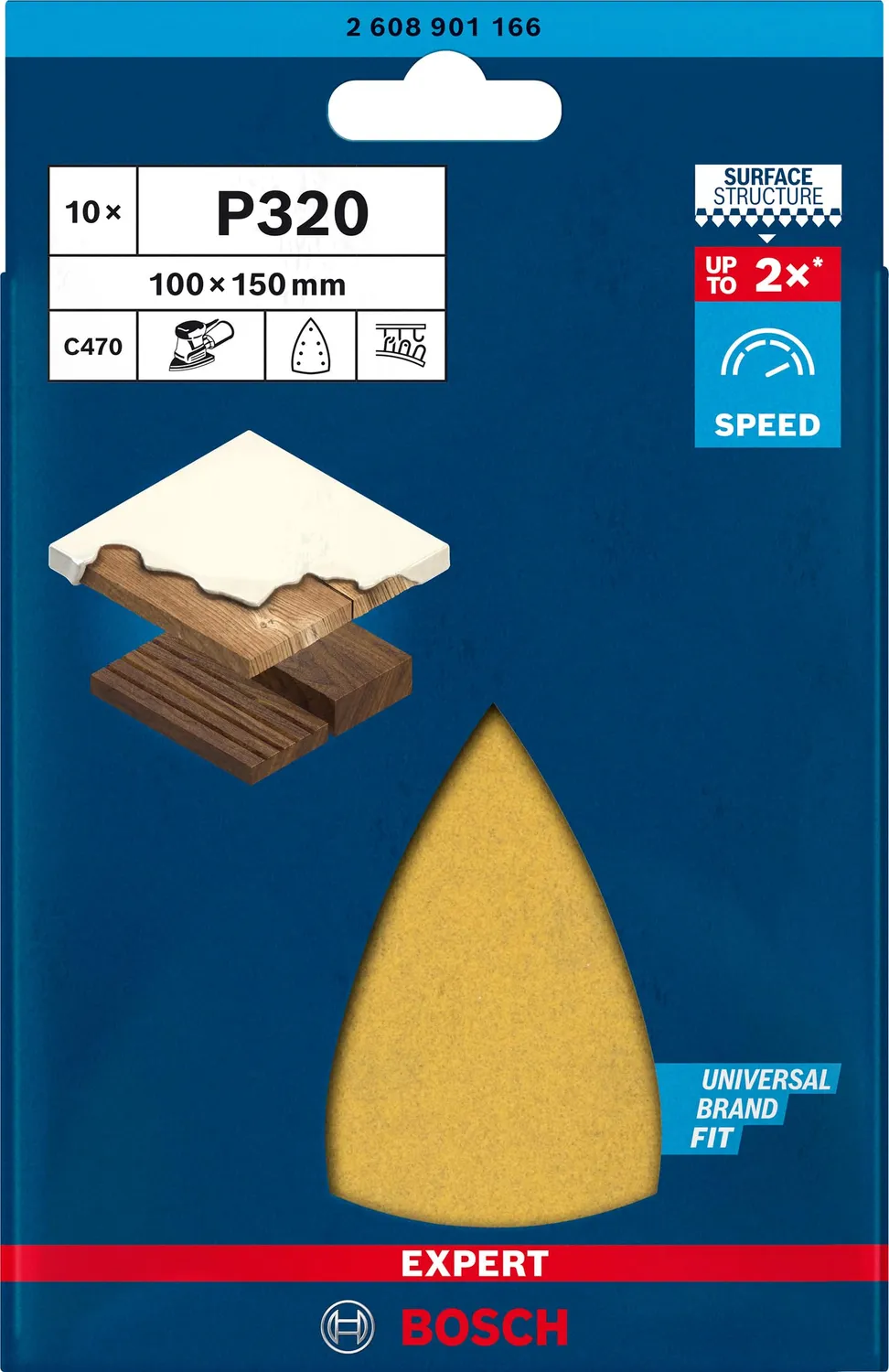 Bosch Expert C470 fogli abrasivi 100x150 G320 10 pz fini
