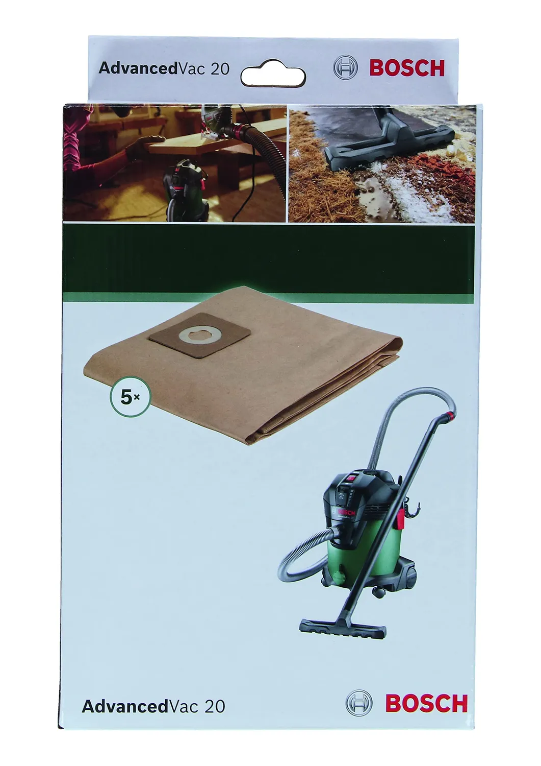 Bosch Expert AdvancedVac 20 sacchetti filtro carta 5pz a secco