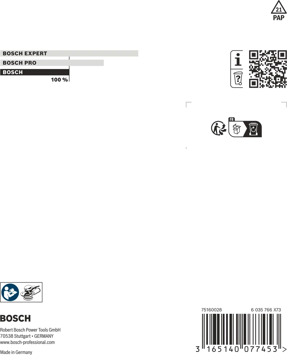 Bosch Expert PEX 12/125 platorello medio 125 mm