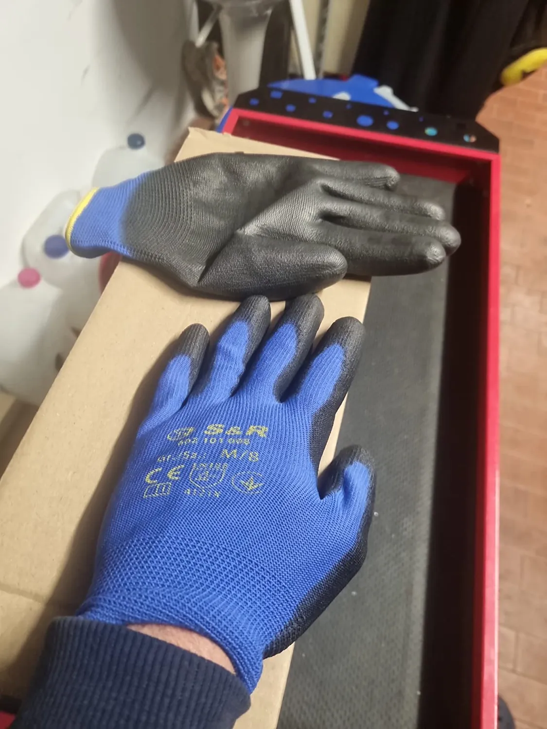 S&R Guanti Lavoro PU 12 Paia XL 10 Leggeri