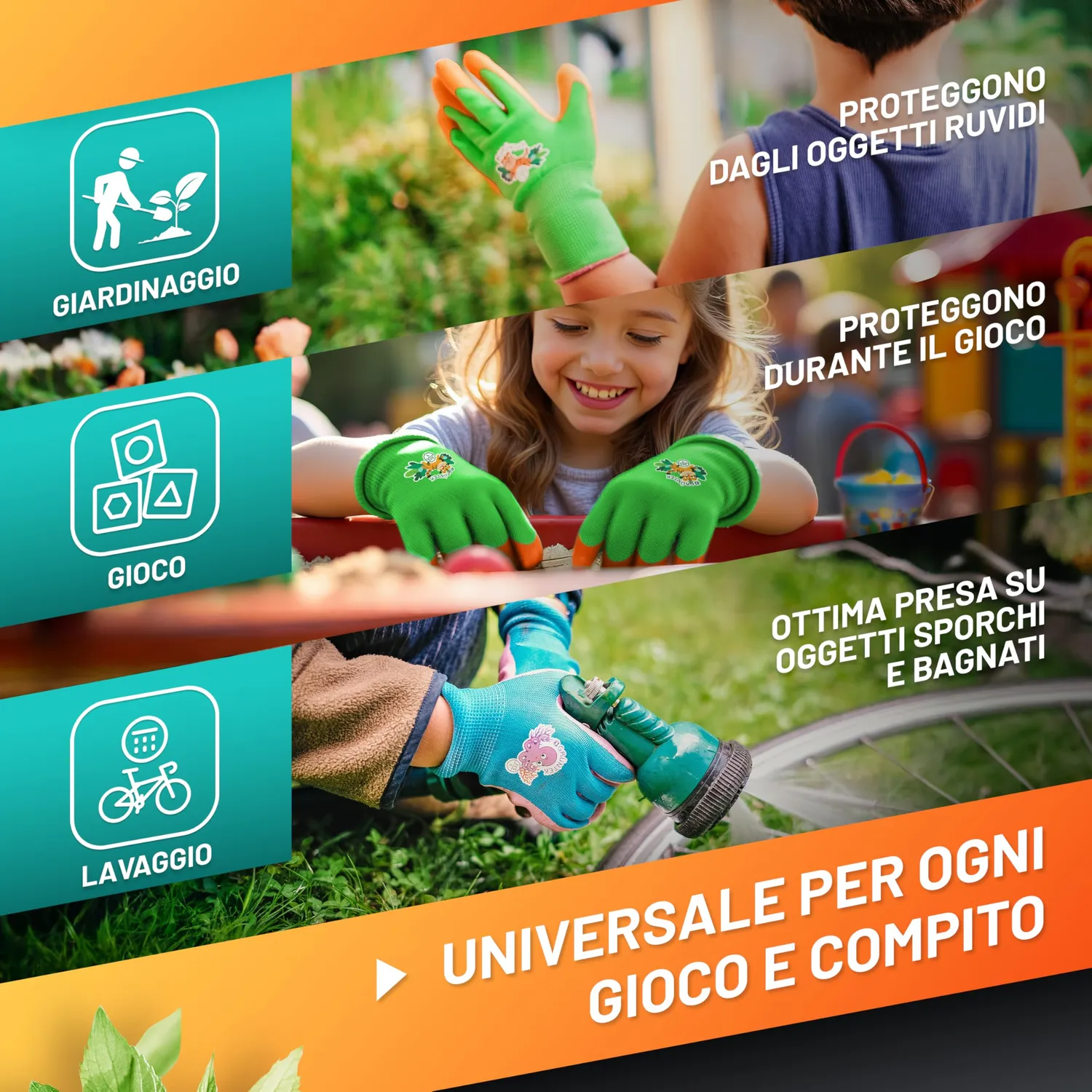 Grüntek Guanti Bambini Taglia 3 Lattice 4 Paia
