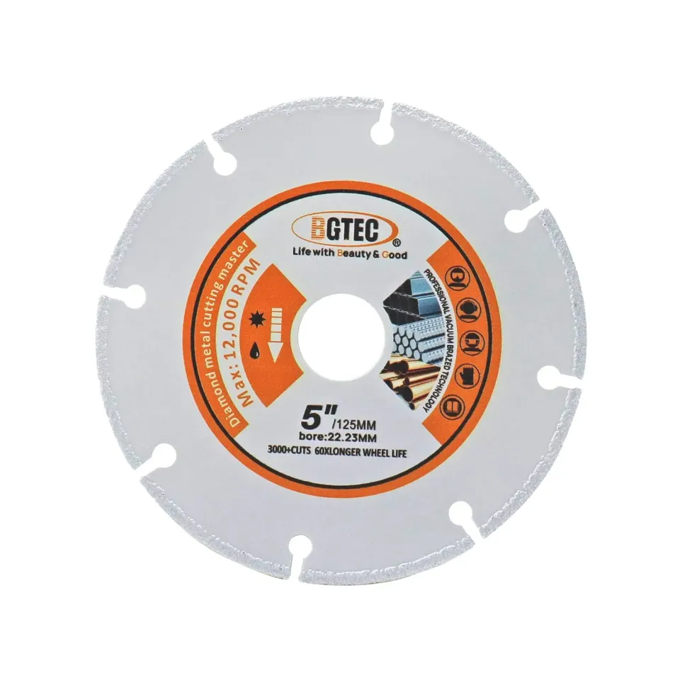 BGTEC Disco diamantato metalli 125 mm foro 22,23 mm