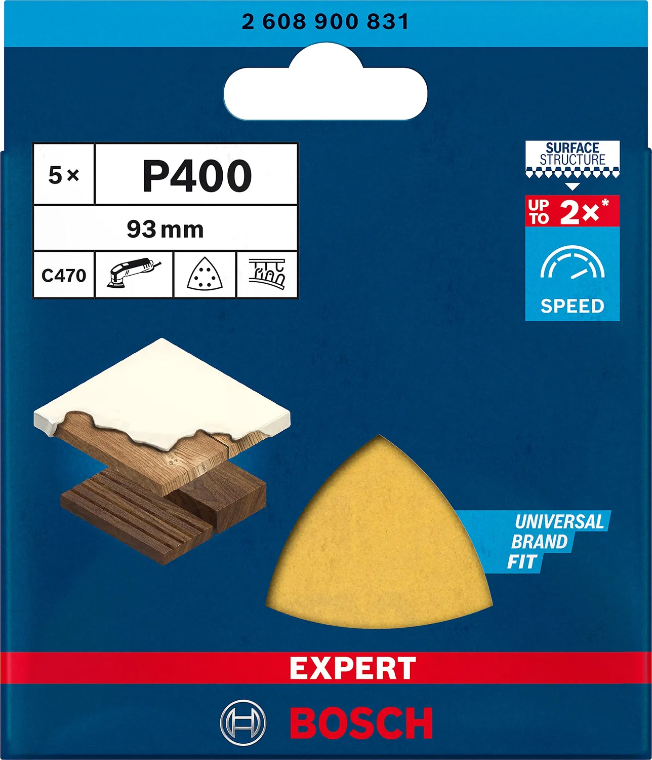 Bosch Expert C470 Carta Abrasiva Delta 93mm G400 5pz