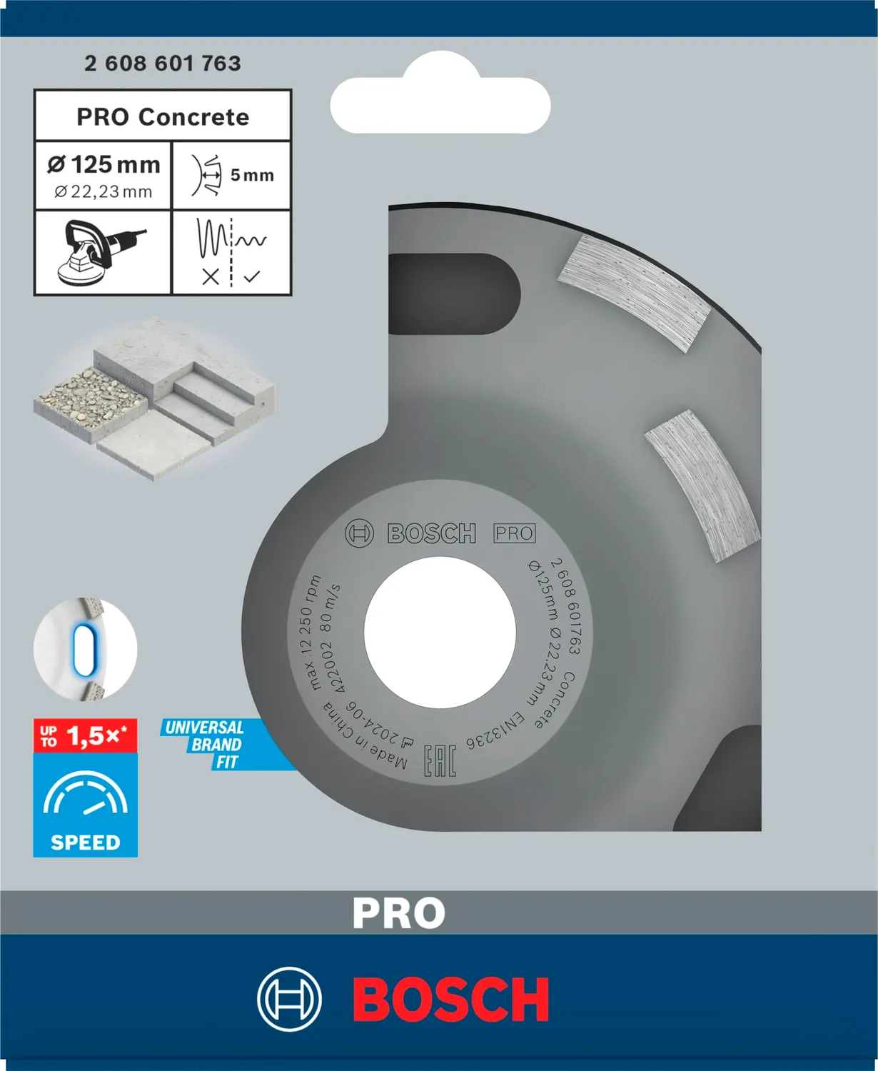 Bosch Expert for Concrete fresa a tazza diamantata 125 mm alta velocità