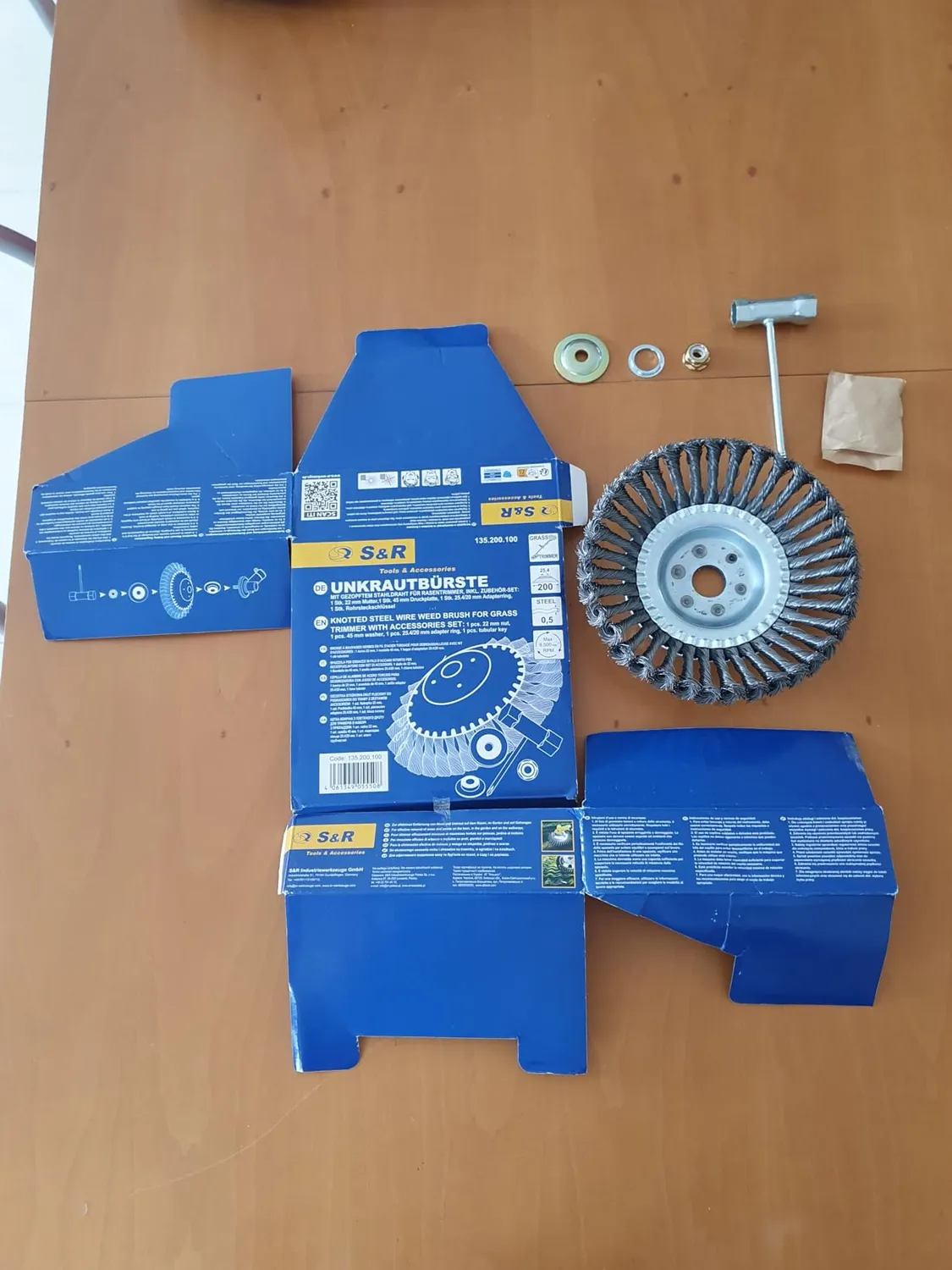 S&R spazzola decespugliatore acciaio 200 mm foro 25,4 mm
