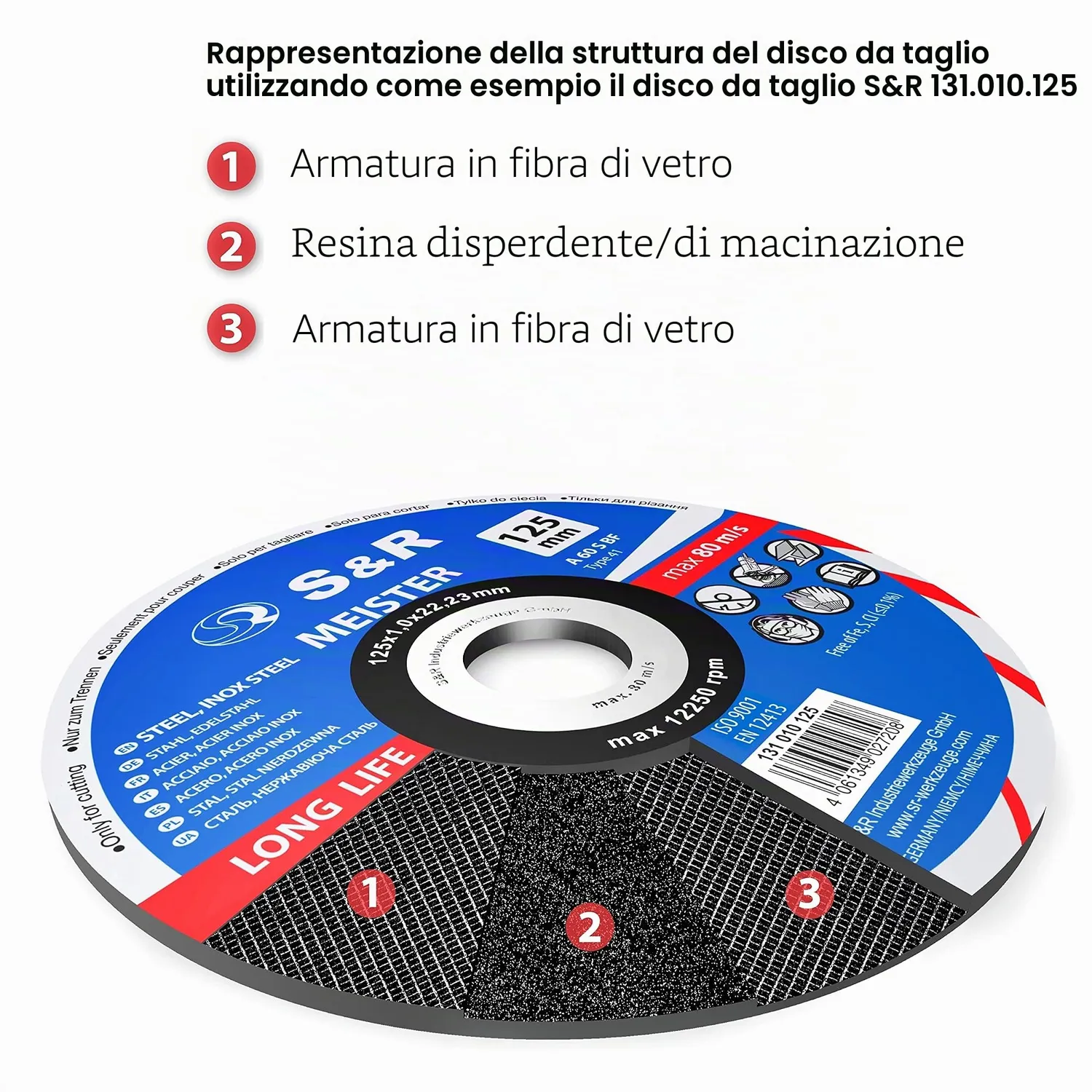 S&R dischi taglio metallo 125 mm 25pz spessore 2 mm inox