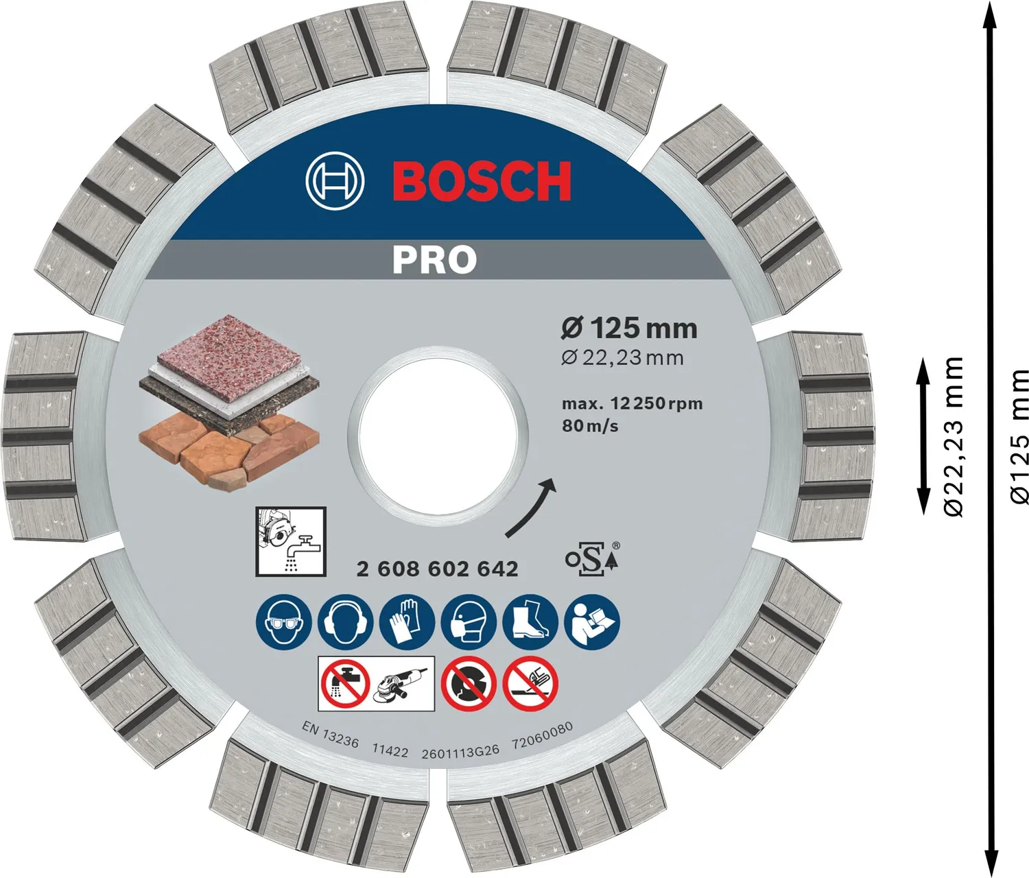 Bosch Disco Diamantato PRO Stone 125 mm pietra
