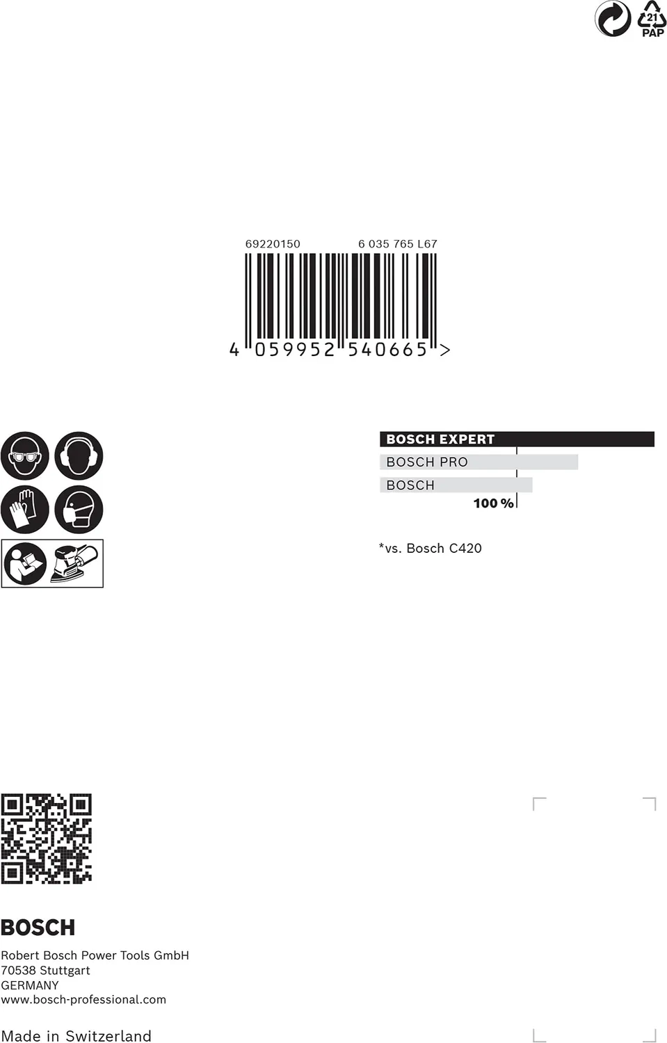 Bosch Expert M480 abrasivo a rete levigatrice palmare 100x150 G150 10pz
