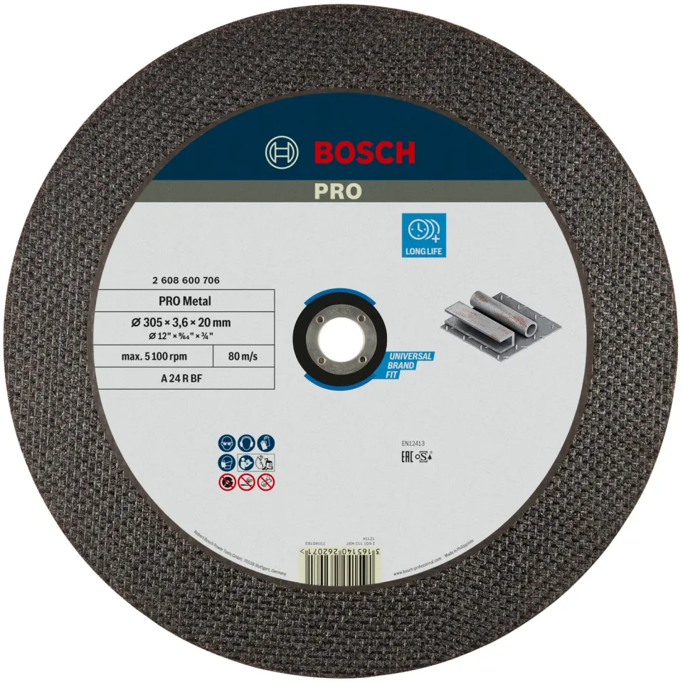 Bosch PRO Metal mola taglio 300 mm foro 20 mm per metallo