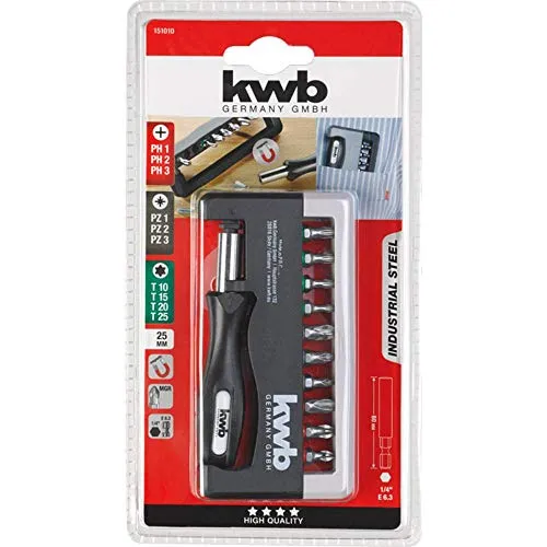 KWB 151010 set bit box 12 pezzi 1/4" magnetico
