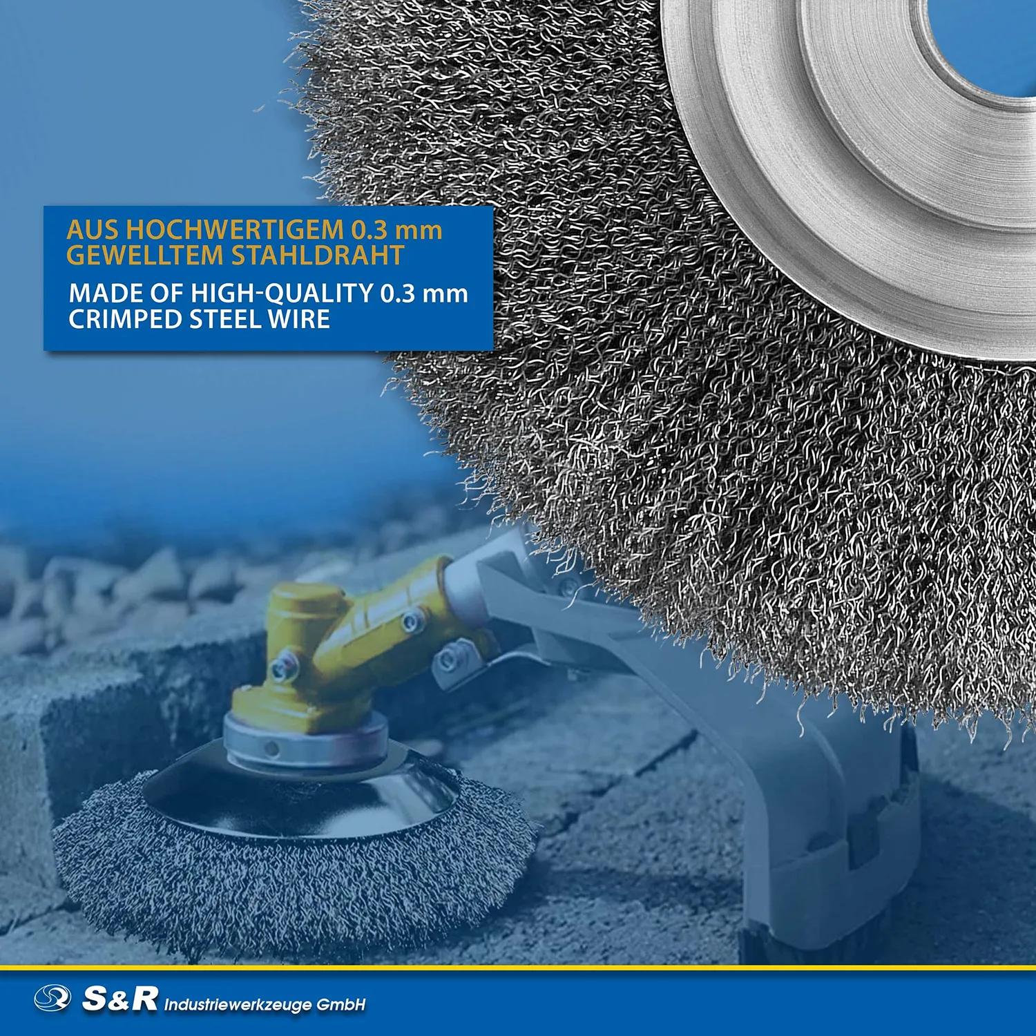 S&R Spazzola Erbacce Decespugliatore 200x25,4 mm Filo Acciaio