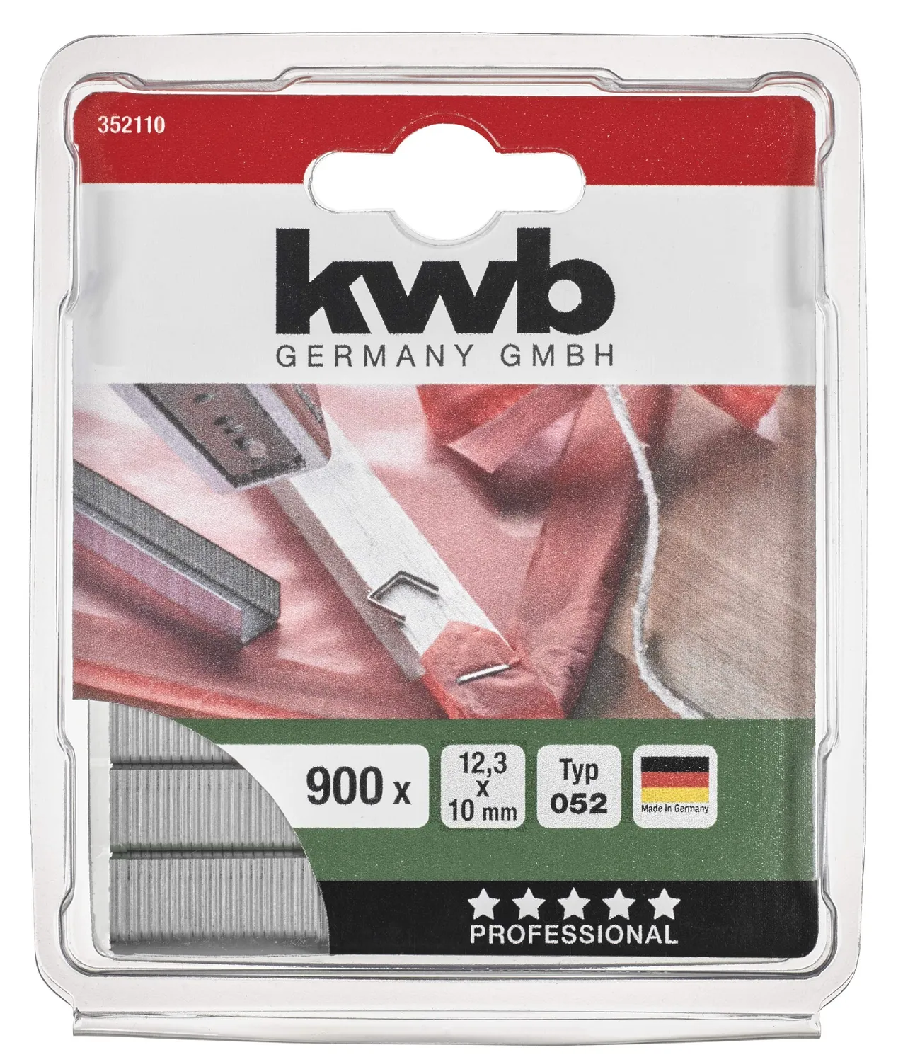 KWB 352-110 graffette tipo 052 filo piatto 10 mm acciaio