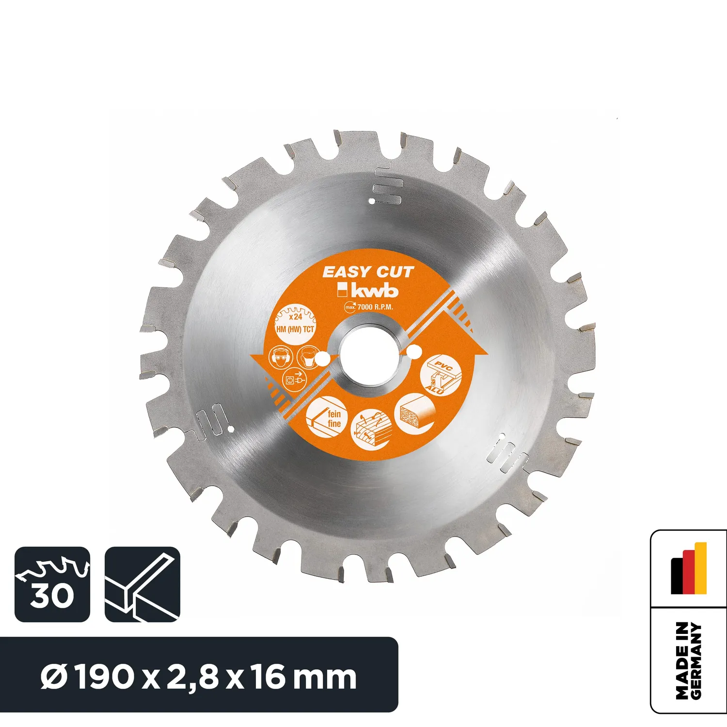 KWB 586533 190x16 lama circolare universale 30 denti multiuso