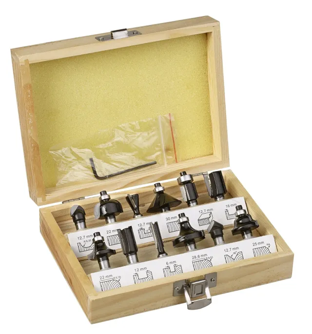 KWB set 12 frese fresatrice legno 8 mm metallo duro