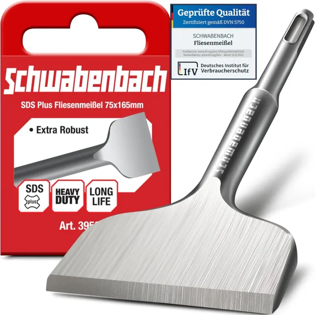 Schwabenbach SDS-Plus Scalpello Piatto 75x165 mm per Intonaco
