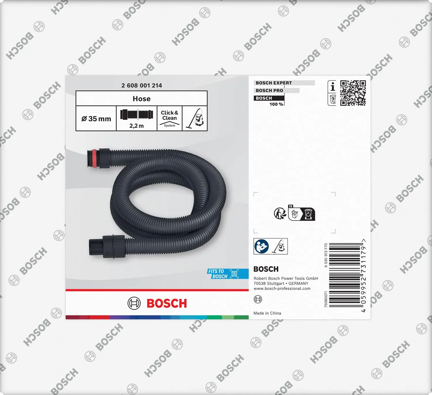 Bosch tubo aspirazione aspirapolvere 2,2 m Click and Clean