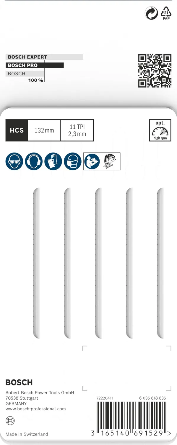Bosch Expert T302H lame seghetto alternativo 5 pezzi per PVC