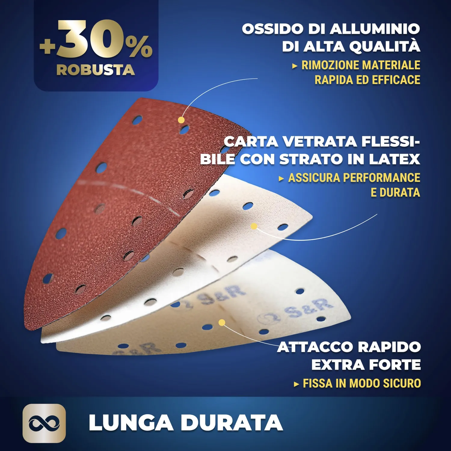 S&R Carta Vetrata Triangolare 152x105 60 Fogli P40-P240