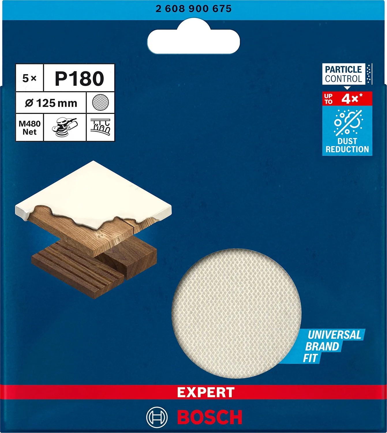 Bosch Expert M480 abrasivi rete 125mm G180 5 pezzi