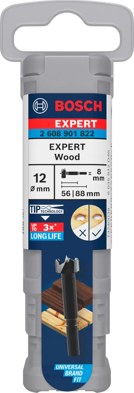 Bosch Expert Wood punta Forstner 12 mm legno duro tenero