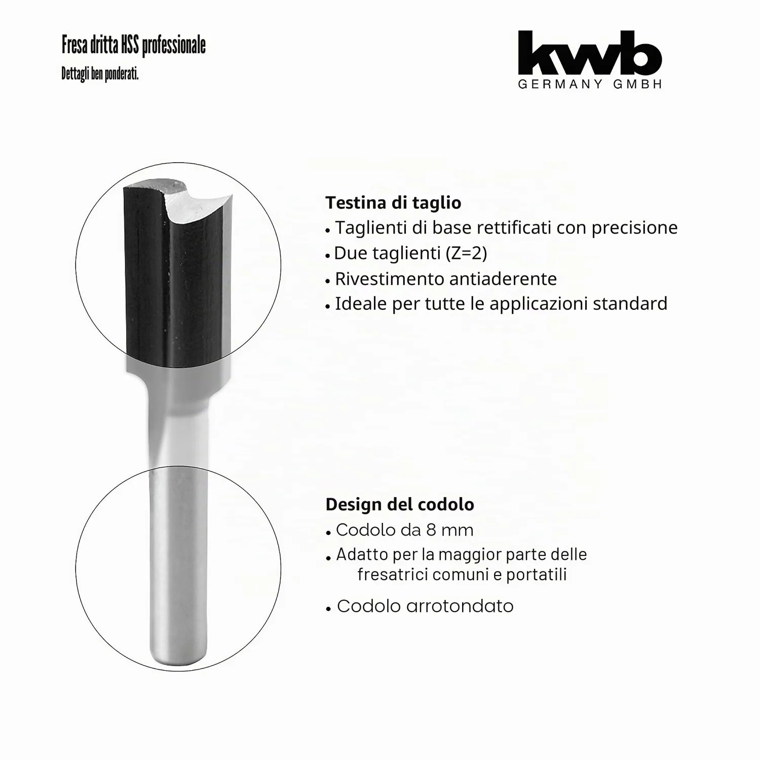 KWB 7510-10 Professional fresa scanalatrice 10 mm gambo 8 mm